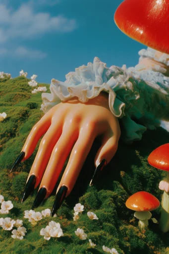 Tactile Surrealist Dreamscape style reference image — surrealist whimsical composition