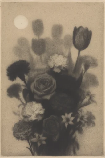 Monochromatic Symbolist Noir style reference image — symbolist atmosphere