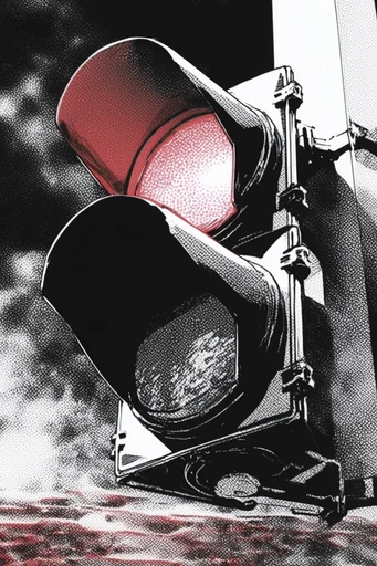 Graphic Monochrome Narrative style reference image — high-contrast ink illustration