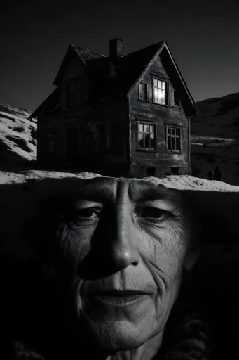 Monochromatic Gothic Chiaroscuro style AI image example 4