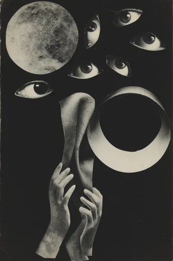 Monochrome Surrealist Noir style reference image — high-contrast noir photography