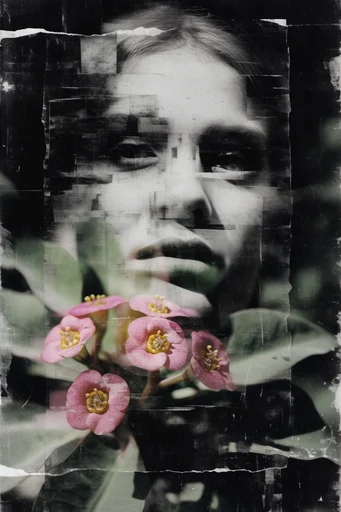 Gritty Monochromatic Collage style reference image — chiaroscuro lighting