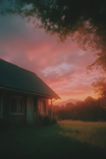 Nostalgic Cinematic Twilight style reference image — warm sunset gradient