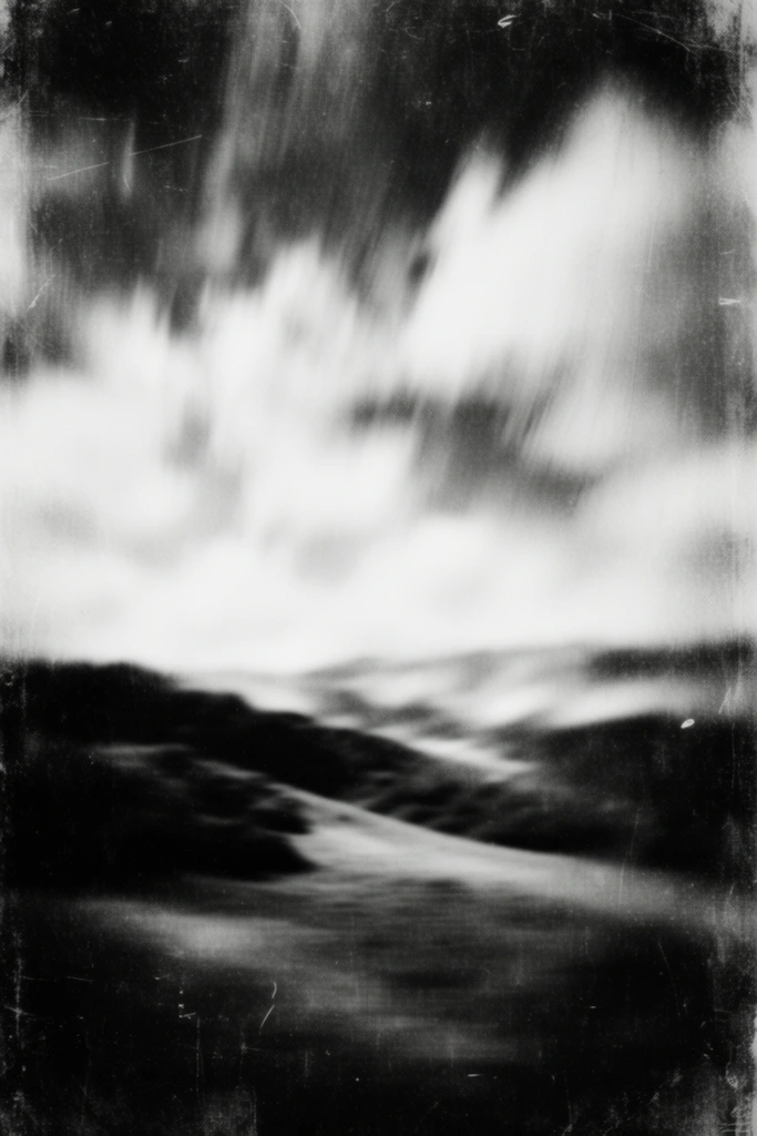 Haunting Monochrome Pictorialism style AI image example 2