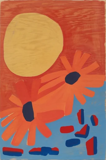 Constructivist Folk Modernism style reference image — minimalist composition