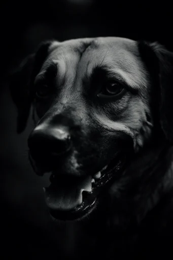 Monochromatic Gothic Chiaroscuro style reference image — intense gaze