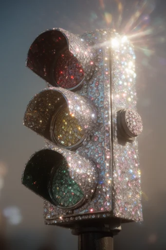 Prismatic Celestial Glamour style reference image — prismatic rainbow lens flare