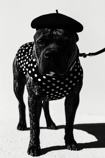 Sculptural Monochrome Noir style reference image — geometric fashion design