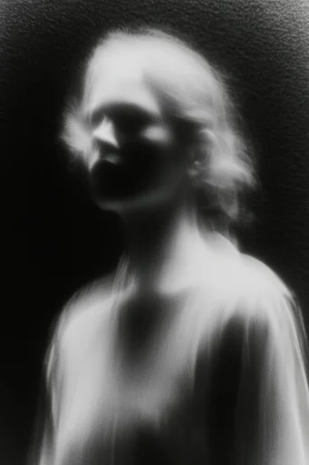 Ethereal Noir Motion style reference image — heavy tactile film grain