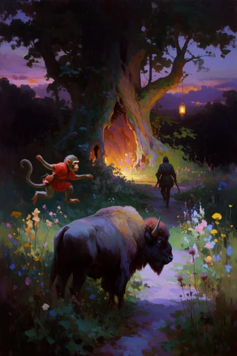 Luminous Mystical Narrative style reference image — chiaroscuro lighting