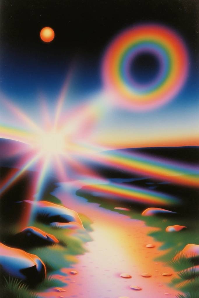Prismatic Retro Cosmicism style AI image example 2