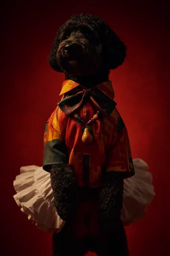 Theatrical Avant-Garde Noir style reference image — bold color-blocking