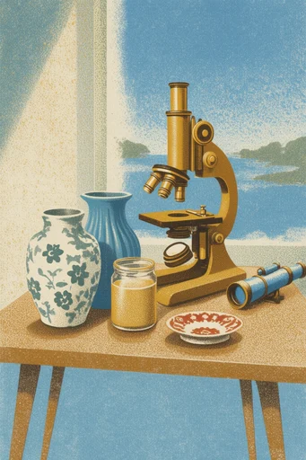 Golden Retro Illustrative style reference image — tactile grain and halftone texture