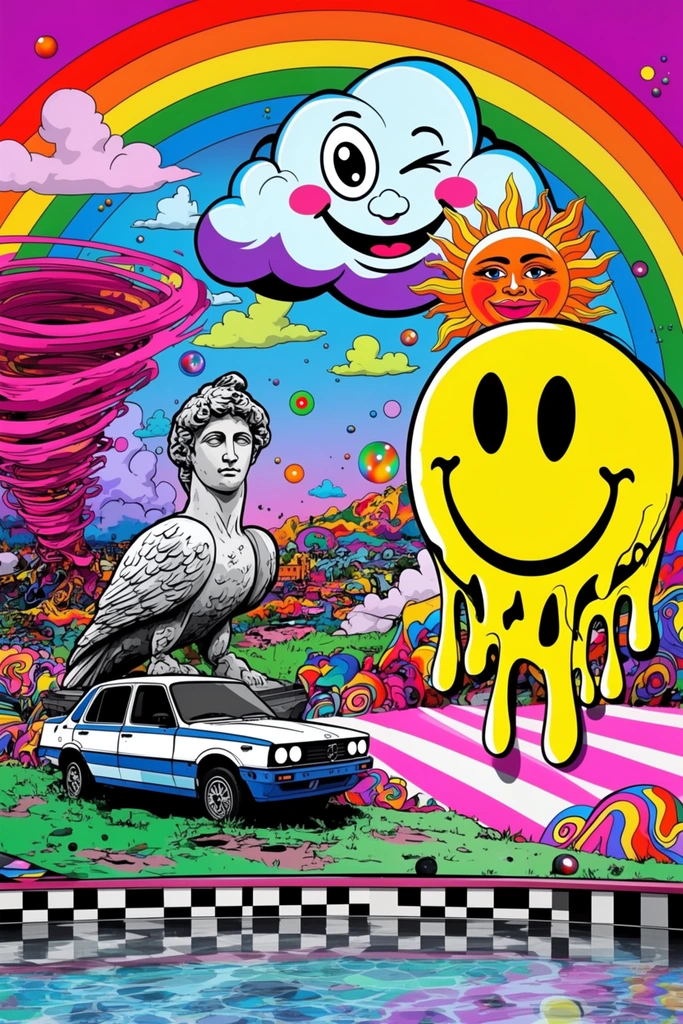 Psychedelic Neoclassical Pop style AI image example 2