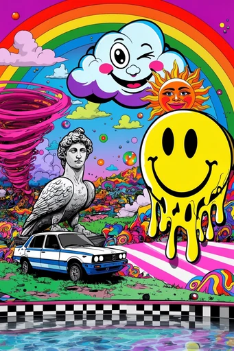 Psychedelic Neoclassical Pop style AI image example 2
