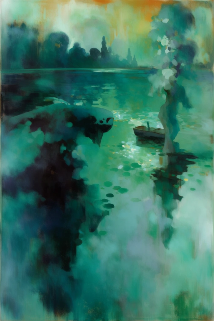 Nocturnal Emerald Etherealism style AI image example 2