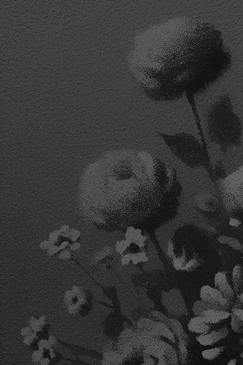 Monochrome Noir Tactility style reference image — surrealist composition