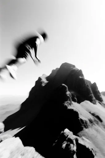 Ethereal Kinetic Monochrome style reference image — kinetic energy