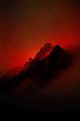 Cinematic Crimson Noir style reference image — monochromatic crimson lighting