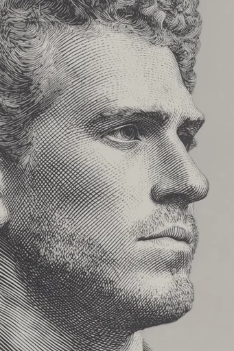 Monochrome Linear Craftsmanship style reference image — vintage woodcut