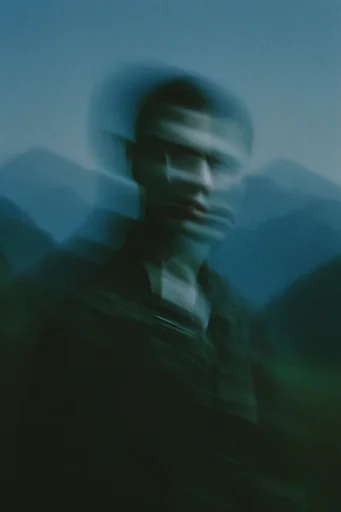 Ethereal Cyan Blur style reference image — motion blur