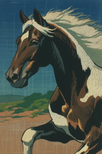 Nostalgic Woodblock Landscapes style AI image example 3
