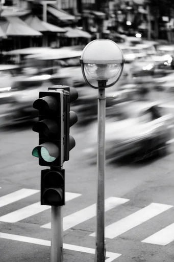 Spectral Urban Kineticism style reference image — long exposure motion blur