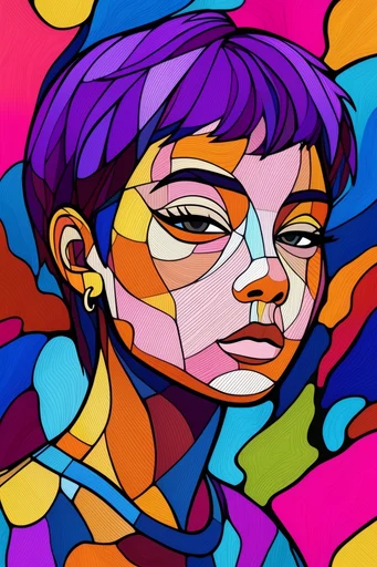Vibrant Psychedelic Minimalism style reference image — high-contrast color blocking