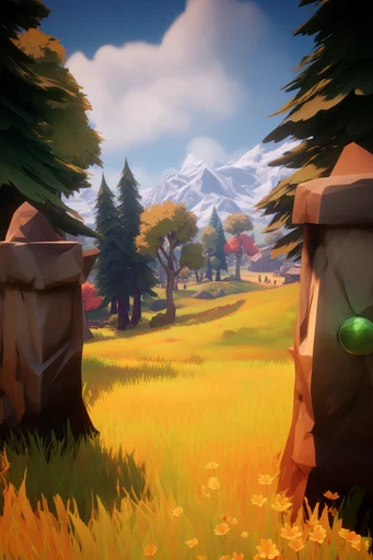 Vibrant Stylized Fantasy style reference image — stylized 3D digital art