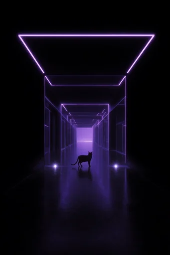 Monolithic Neon Minimalism style reference image — cinematic atmospheric fog