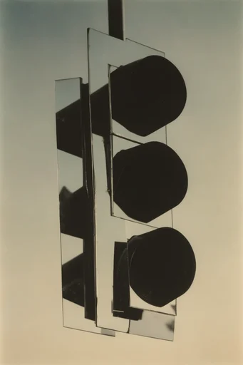 Deconstructed Monochrome Surrealism style reference image — geometric paper fragmentation