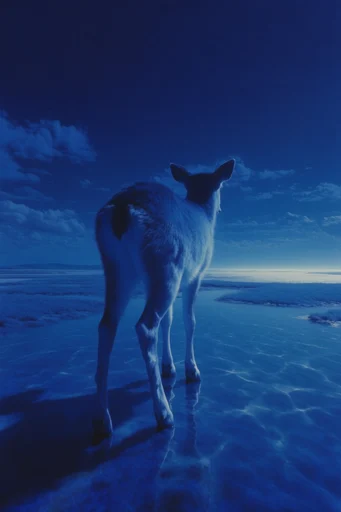 Monochromatic Cobalt Dreamcore style AI image example 3