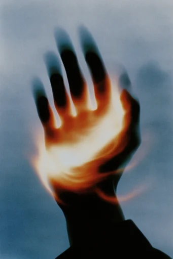 Spectral Thermal Noir style reference image — heavy film grain