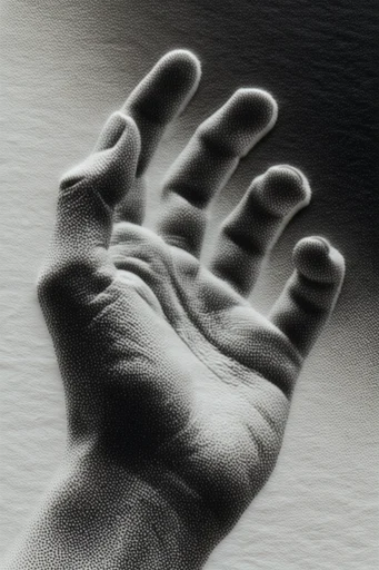 Monochrome Noir Tactility style reference image — tactile charcoal surface