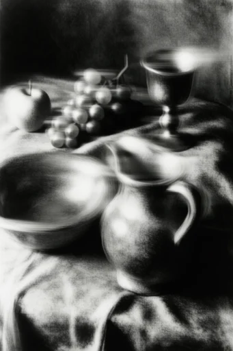 Spectral Obsidian Motion style reference image — heavy film grain