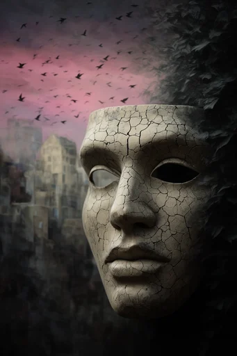 Gilded Fractured Surrealism style reference image — chiaroscuro lighting