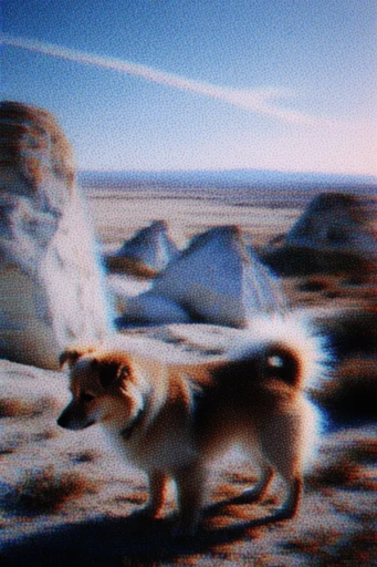 Chromatic Grain Dreamscape style reference image — analog glitch