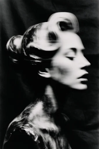 Kinetic Spectral Noir style reference image — high-contrast black and white