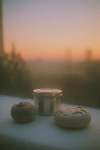 Atmospheric Analog Nostalgia style reference image — heavy film grain