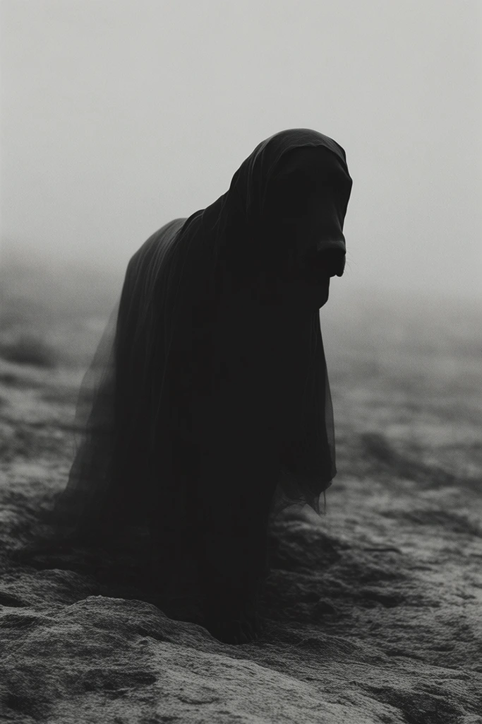 Cinematic Monochrome Minimalism style AI image example 3