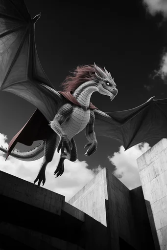Monolithic Brutalist Noir style reference image — chiaroscuro lighting