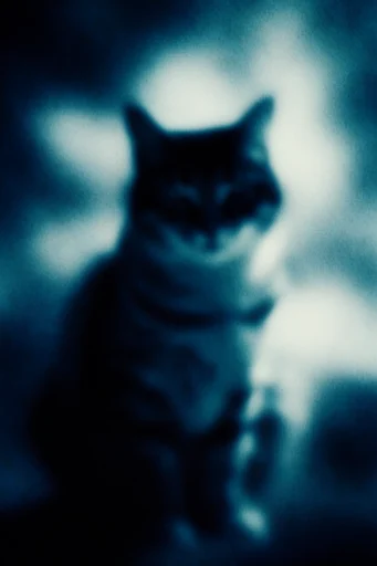 Spectral Cobalt Nocturne style reference image — heavy film grain