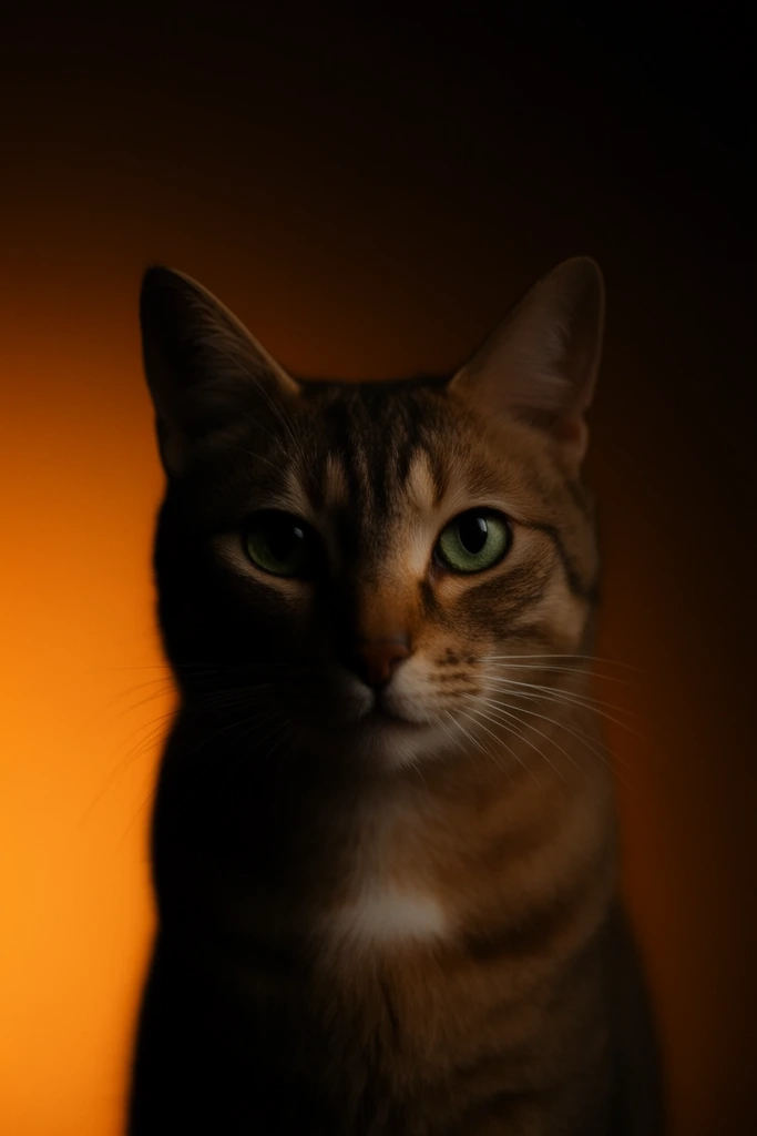 Amber Chiaroscuro Minimalism style AI image example 3