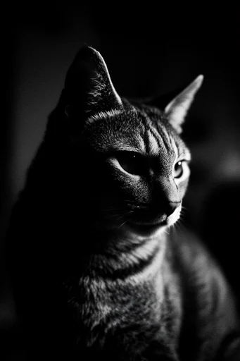 Monochrome Gothic Chiaroscuro style reference image — mysterious, somber tone