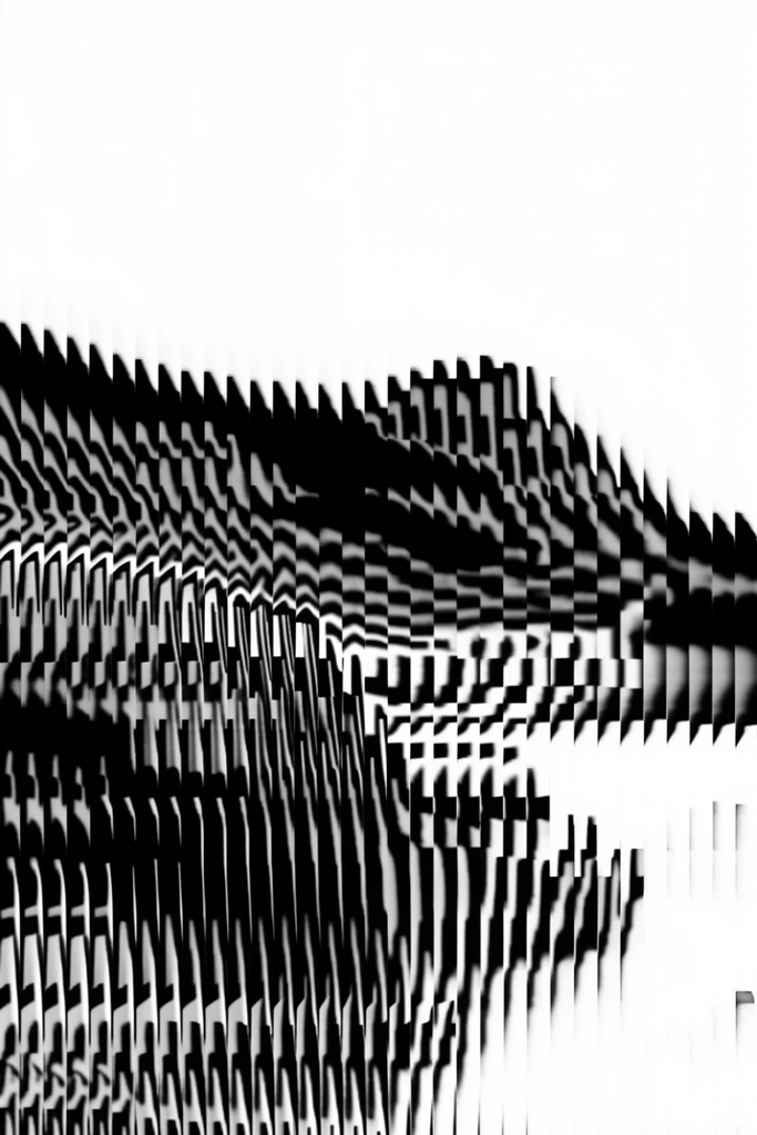 Monochrome Glitch Brutalism style AI image example 2