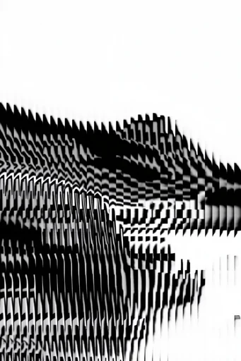 Monochrome Glitch Brutalism style reference image — scanline glitch