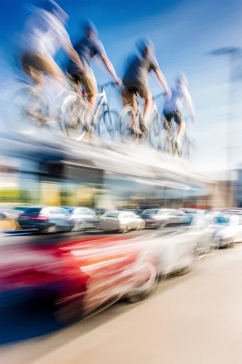 Kinetic Velocity Abstraction style reference image — panning motion blur