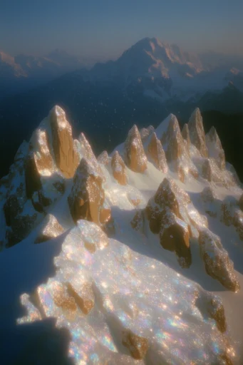 Iridescent Chrome Celestial style reference image — surreal organic forms