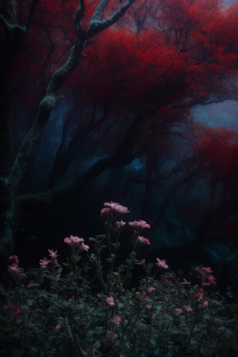 Infrared Nocturnal Gothic style reference image — nocturnal woodland