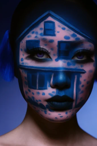 Avant-Garde Cobalt Minimalism style reference image — macro skin texture